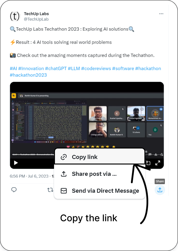 First screenshot showing the three dots on a Twitter GIF.